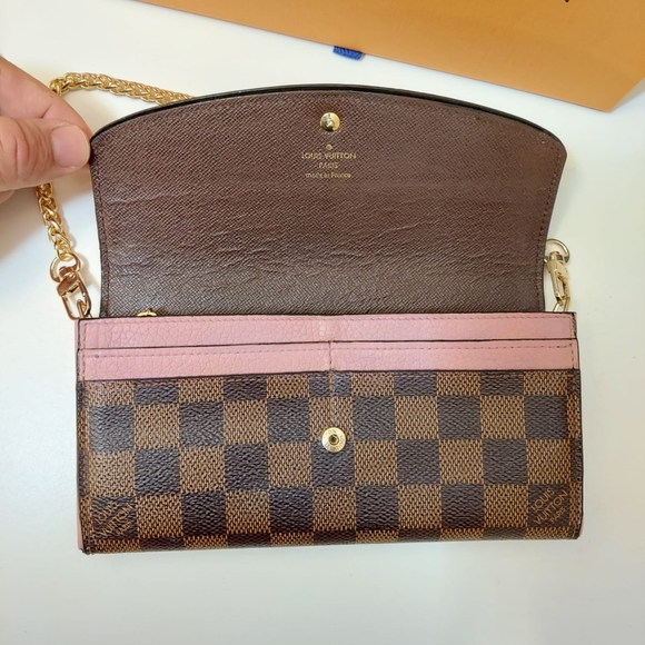 ✨ Louis Vuitton ✨ damier ebene Normandy long wallet converted to crossbody - Picture 12 of 16